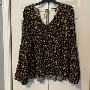 Black long sleeve with flowers